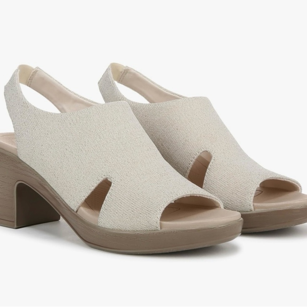 Bzees white sparkle Sandals Lightweight Slip-On Comfort